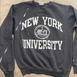 NYU Graphite Grey University Seal Crewneck